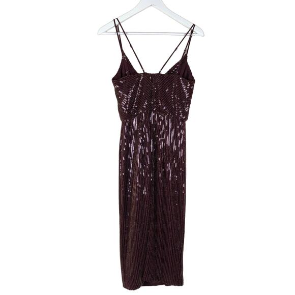 HANEY Elise Beaded Sequin Midi Dress Cocktail 0 - Picture 3 of 10